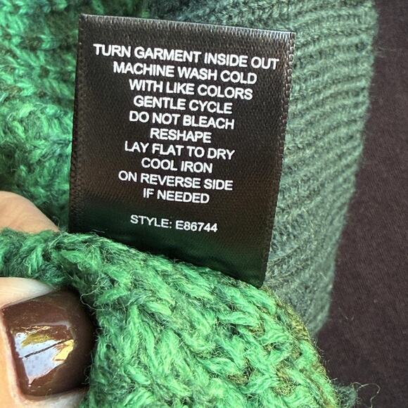 Blizzard Bay Sweater Mens Large Green Christmas Cats Lights Ugly Holiday Pompom - Picture 8 of 10